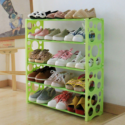 守候多层不锈碳钢创意气泡型简易宿舍组装防尘鞋架 塑料收纳鞋柜