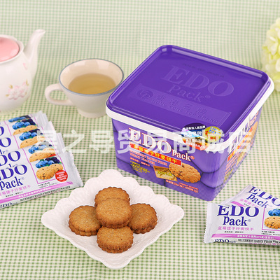 EDO pack蓝莓提子纤麦饼干600g含麦32%粗纤维/原味纤麦饼
