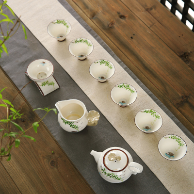 手绘陶瓷功夫茶具套装茶壶盖碗茶杯整套红茶绿茶普洱茶泡茶器包邮