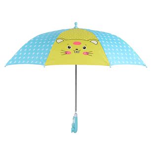 红叶牌男童女童雨伞碰击一甩干长柄直杆可爱卡通半自动儿童晴雨伞