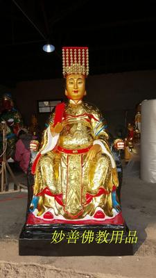 妈祖像天上圣母天后手贴金工彩树脂道教神像宗教工艺品佛像1米3