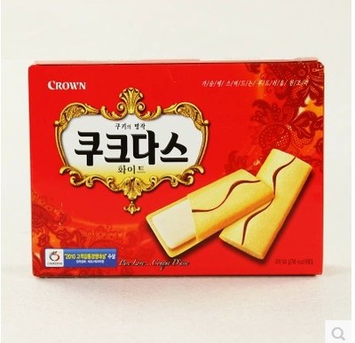 韩国进口零食批发可瑞安crown奶油咖啡夹心可拉奥蛋卷甜饼干小吃