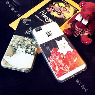 【梦の旅人】原宿 文艺 日系 猫咪iphone5s/6硅胶手机壳保护套