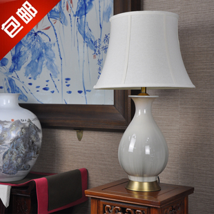 景德镇现代中式陶瓷台灯简约客厅卧室床头装饰台灯新中式古典风格