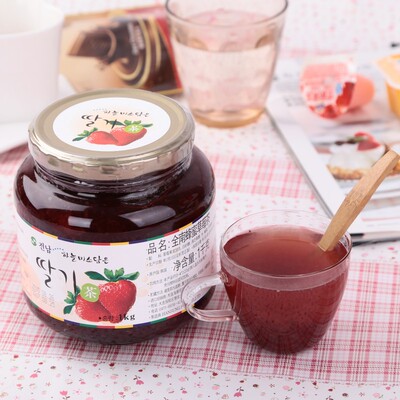送木勺  韩国原装进口草莓茶 全南蜂蜜草莓茶 1kg