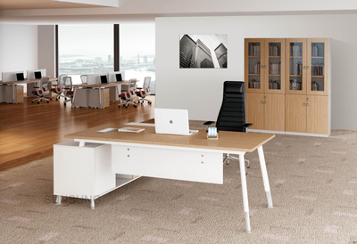 热卖广州办公家具现货2.2米大班台经理桌主管办公桌钢木电脑桌子