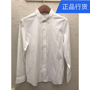 比音勒芬男装 纯棉绅士商务休闲修身版白色361160401长袖衬衫