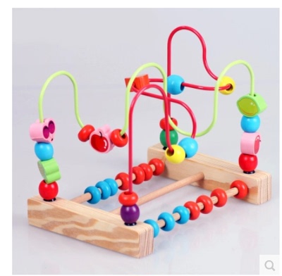 包邮智慧大绕珠木制益智算数绕珠儿童早教数学算数串珠益智玩具
