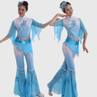 高档 新款秧歌服女装民族现代舞蹈演出服女装古典扇子舞表演服装