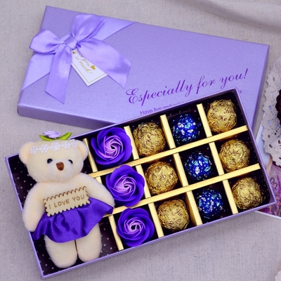 七夕情人节礼物巧克力礼品礼盒装生日送女友男友老婆表白代写卡片