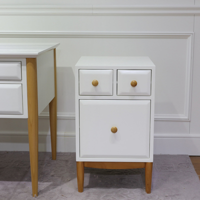 简约现代白色榉木边柜角柜书房家具设计师样板房北欧宜家床头柜子