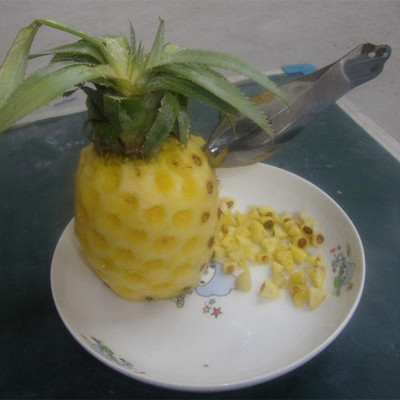 不锈钢菠萝刀 菠萝去籽夹 菠萝去眼夹 挖眼夹 去籽器菠萝夹子镊子