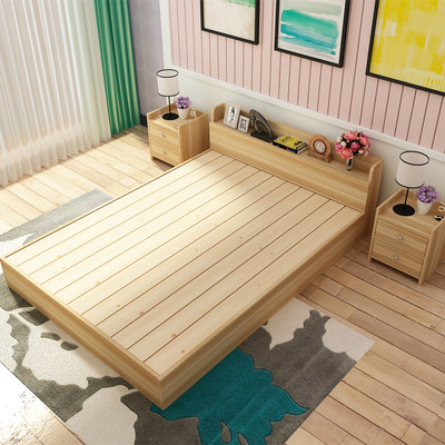 包邮实木床1.5双人床1.8米松木现代儿童床宜家单人床1.2米榻榻米