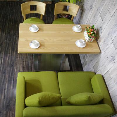 新品现代咖啡厅奶茶店实木餐桌椅复古甜品店西餐厅休闲沙发组合