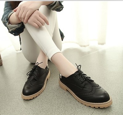 2015春季新品韩版英伦风复古擦色系带单鞋女鞋