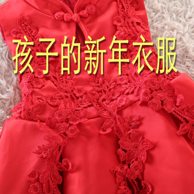 女童连衣裙秋冬加绒公主裙红色冬季童装2015冬装裙子宝宝冬裙儿童