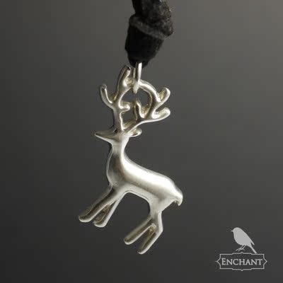设计师品牌原创手工 麋鹿项链 925纯银小鹿项链 圣诞节礼物
