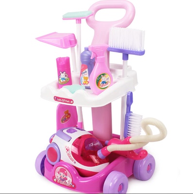 过家家儿童玩具82 3岁宝宝清洁打扫卫生工具扫把清洁车吸尘器玩具