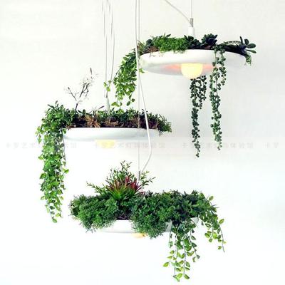 意大利设计铝材艺术灯花盆空中花园盆栽植物北欧宜家餐厅创意吊灯