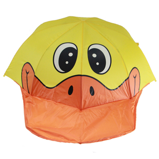 雨伞直柄手动防紫外线晴雨伞轻便安卡通动物伞黄唐老鸭宝宝儿童伞