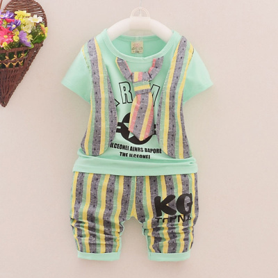 童装2015男童新款夏装纯棉6-11个月男宝宝1-2岁短袖运动夏季套装