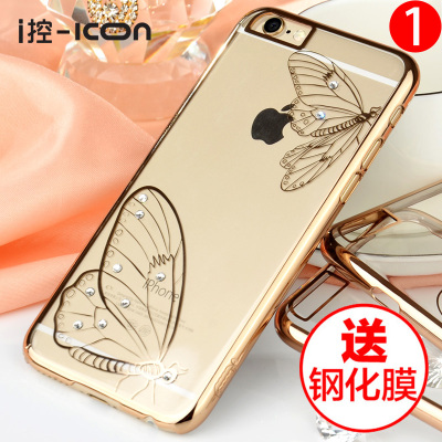 ICON苹果6plus手机壳iphone6s透明套新款i6奢华水钻超薄六硬5.5女