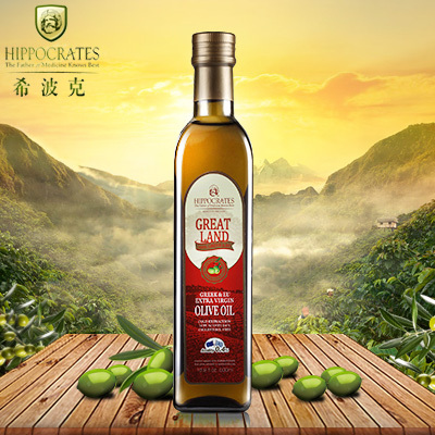 希波克 橄榄油食用希腊原装进口单果特级初榨橄榄油 大地500ml