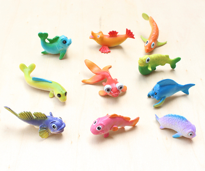 出口散货海洋动物模型玩具 金鱼神仙鱼鲤鱼河鱼 颜色艳丽环保无味