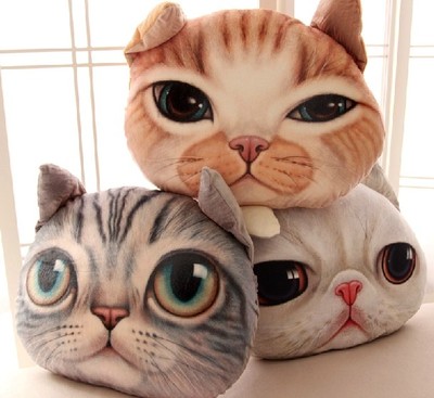 包邮喵星人可爱立体猫咪靠垫抱枕猫猫玩偶公仔毛绒玩具女生日礼物