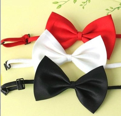 新款时尚蝴蝶结领结男式 红色黑白色领结 韩版结婚大红新郎装领结