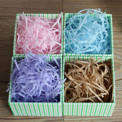 碎纸丝彩色拉菲草填充物结婚喜糖盒礼品礼盒填充物不含盒子