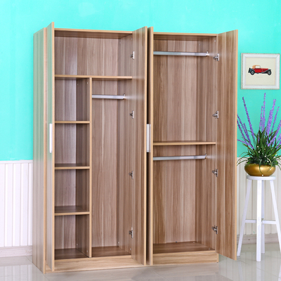 新款简约实木质板式衣柜家具整体2/3/4门儿童衣橱 二三四门大衣柜