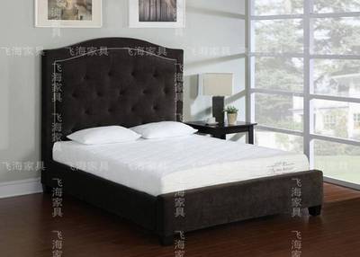 飞海美式 高质量 布艺床 复古美式床 别墅样板房 美式乡村软包床