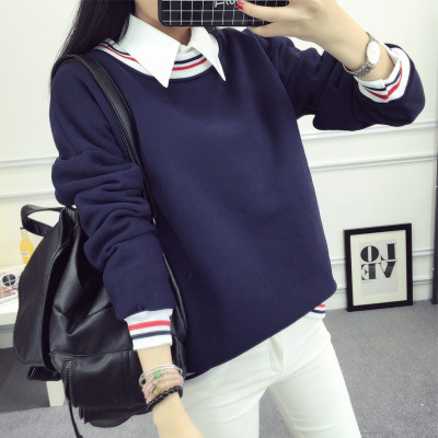 韩版少女学院风春秋季短外套淑女卫衣潮高中学生棒球服女套头外衣