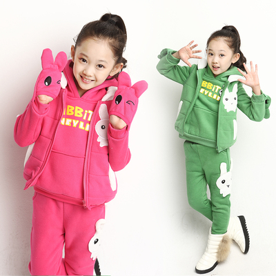 童装女童秋冬装儿童套装衣服2015新款运动女孩时尚韩版卫衣三件套