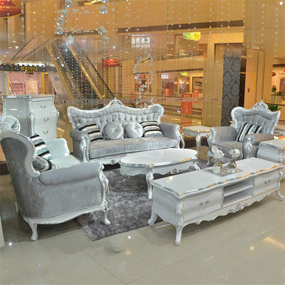 新古典沙发 欧式布艺沙发 小户型客厅实木沙发组合可拆洗欧式家具