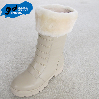 敢动品牌直营2014冬季新款真毛里毛口软底防滑短靴G2BY0448C001