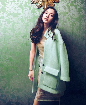 2015冬装新款韩版Angelababy杨颖同款茧型羊毛呢子大衣气质外套女