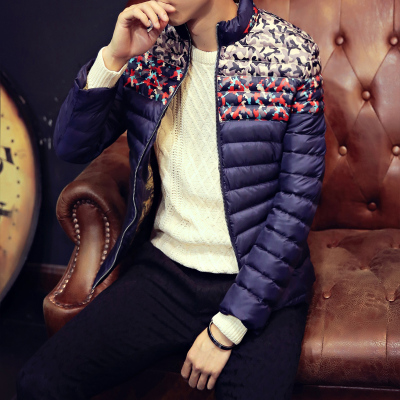 2015韩版男装秋冬季新款时尚民族风羽绒棉衣休闲立领棉服外套大码
