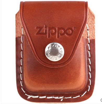 美国原装 专柜正品 ZIPPO打火机专用皮套 纯牛皮 棕色钢夹 LPCB