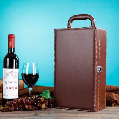 语琛拉菲通用红酒盒双支皮盒包装箱双只装木的礼盒冰酒葡萄盒子