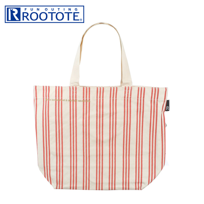 日本Rootote正品 大牌条纹环保袋纯棉帆布袋购物袋单肩女包百搭包