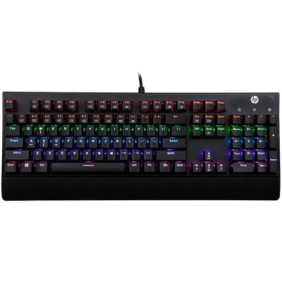 现货发售HP/惠普MK910青轴104键全键无冲带背光金属面板机械键盘