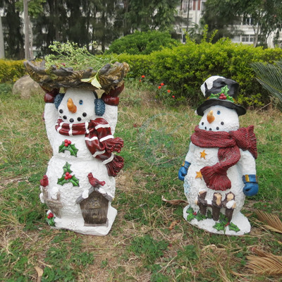 别墅庭院幼儿园林景观软装饰小品摆件摆设卡通雪人模型工艺品玩具