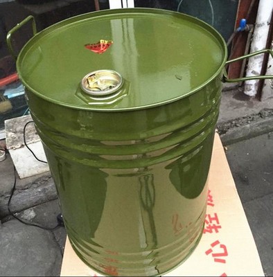 50升汽油桶柴油桶铁皮油桶备用油箱 50L圆桶立式油桶加厚型便携式