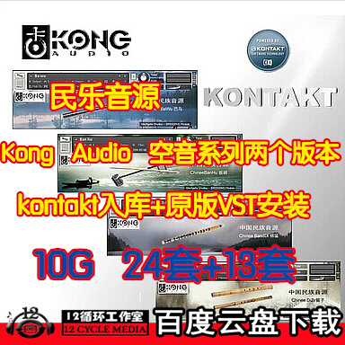 PC/MAC版 Kong Audio 空音民乐音源 kontakt入库 24件套+原版13件