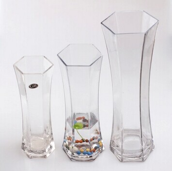 六角透明 玻璃花瓶 园艺水生水培植物 富贵竹花瓶 花盆器皿 摆饰