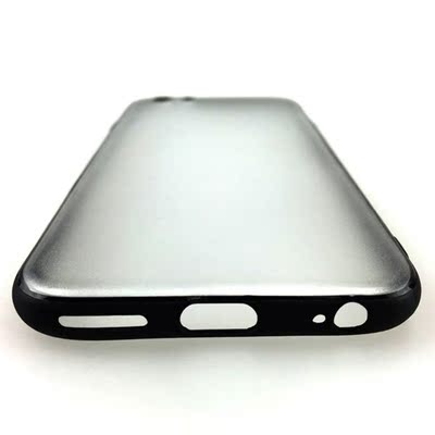 苹果6磨砂透明手机软壳iphone6s plus全包防摔黑边金属按键保护套