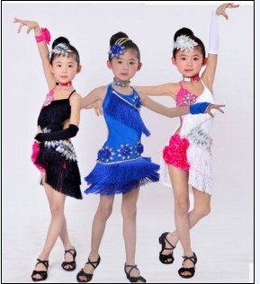 新款儿童拉丁舞服装夏少儿流苏拉丁舞裙女比赛考级演出服恰恰桑巴