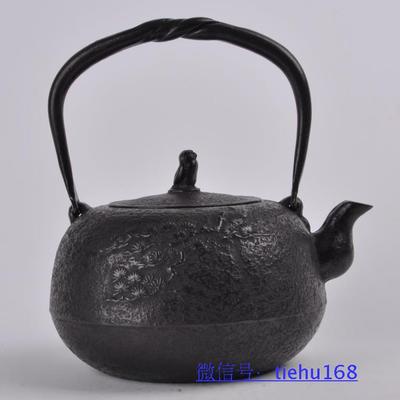 老铁壶日本进口茶具铸铁纯手工南部铁器烧水无涂层生铁壶黑色茶壶